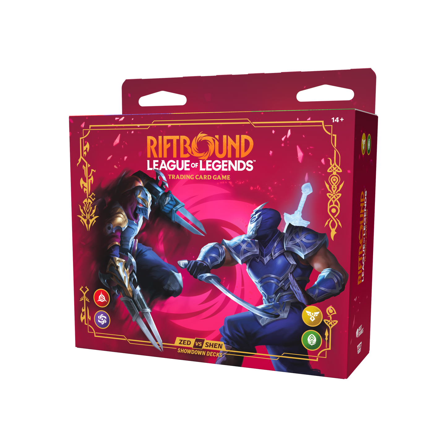 Mazos de Showdown de Zed vs. Shen de Riftbound: Vendetta, el juego de cartas de League of Legends  EN