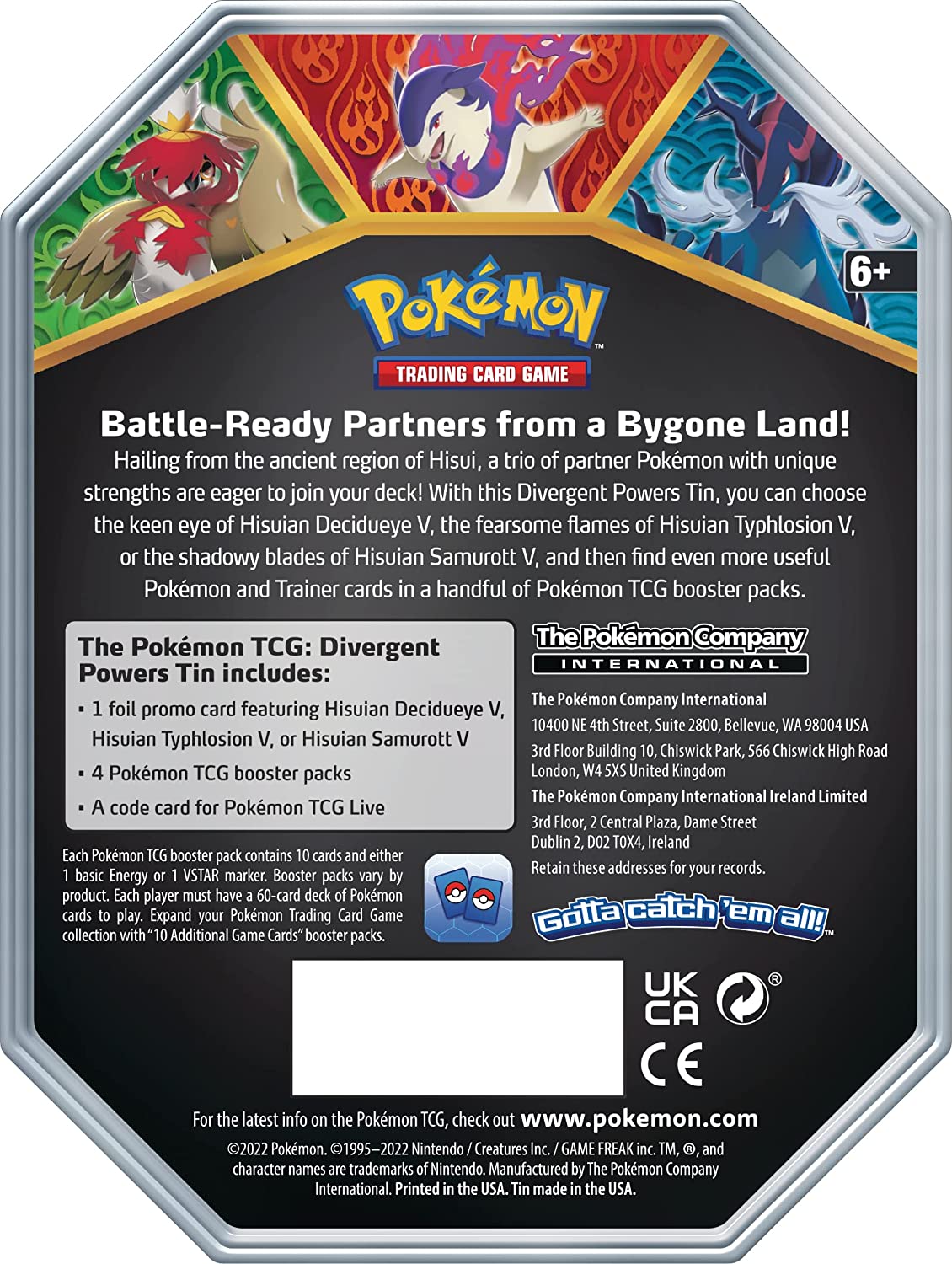 Pokémon- V Tin, Individual, Multicolor Lata (Inglés)
